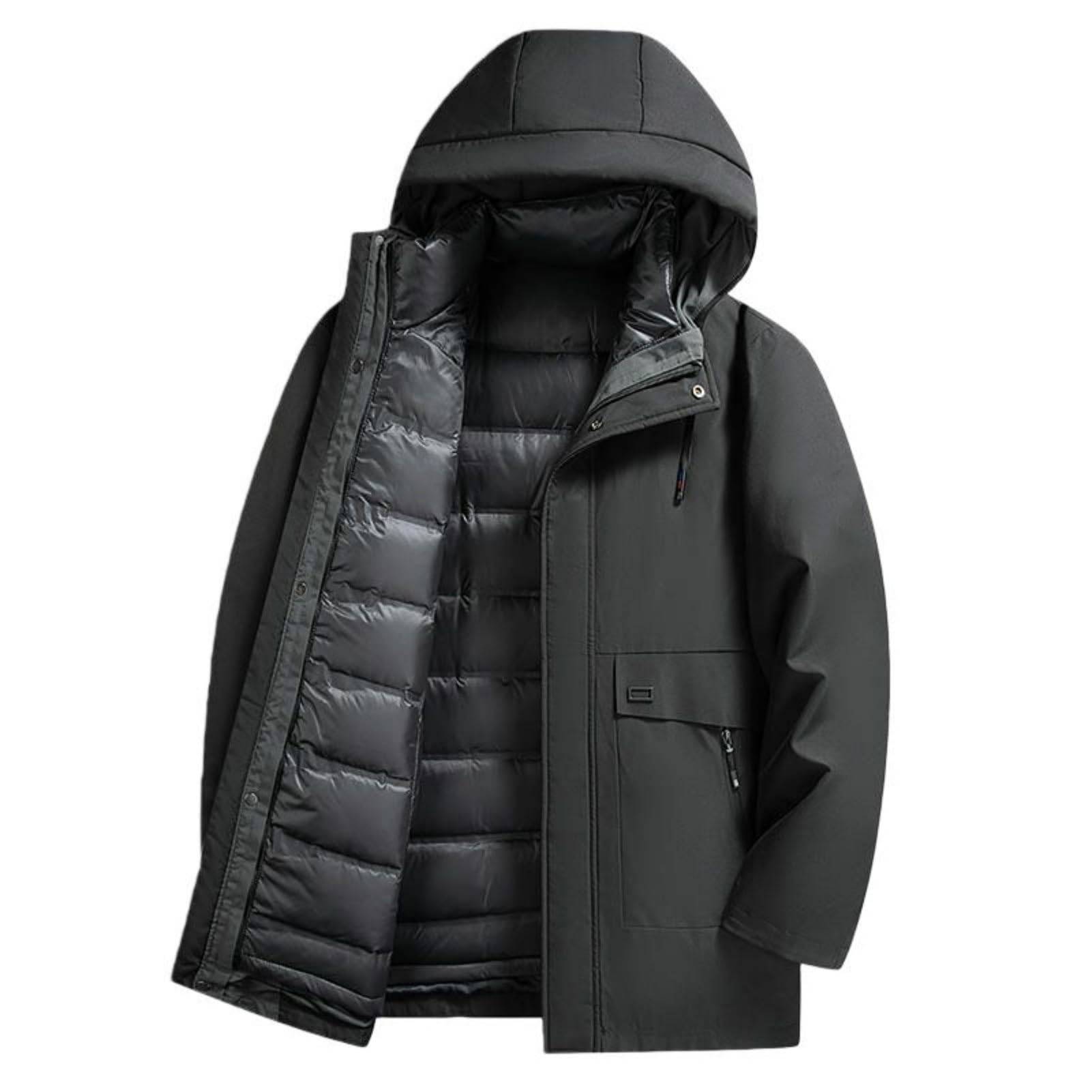 Chaqueta de invierno para hombre cómoda y abrigada con forro extraíble 2