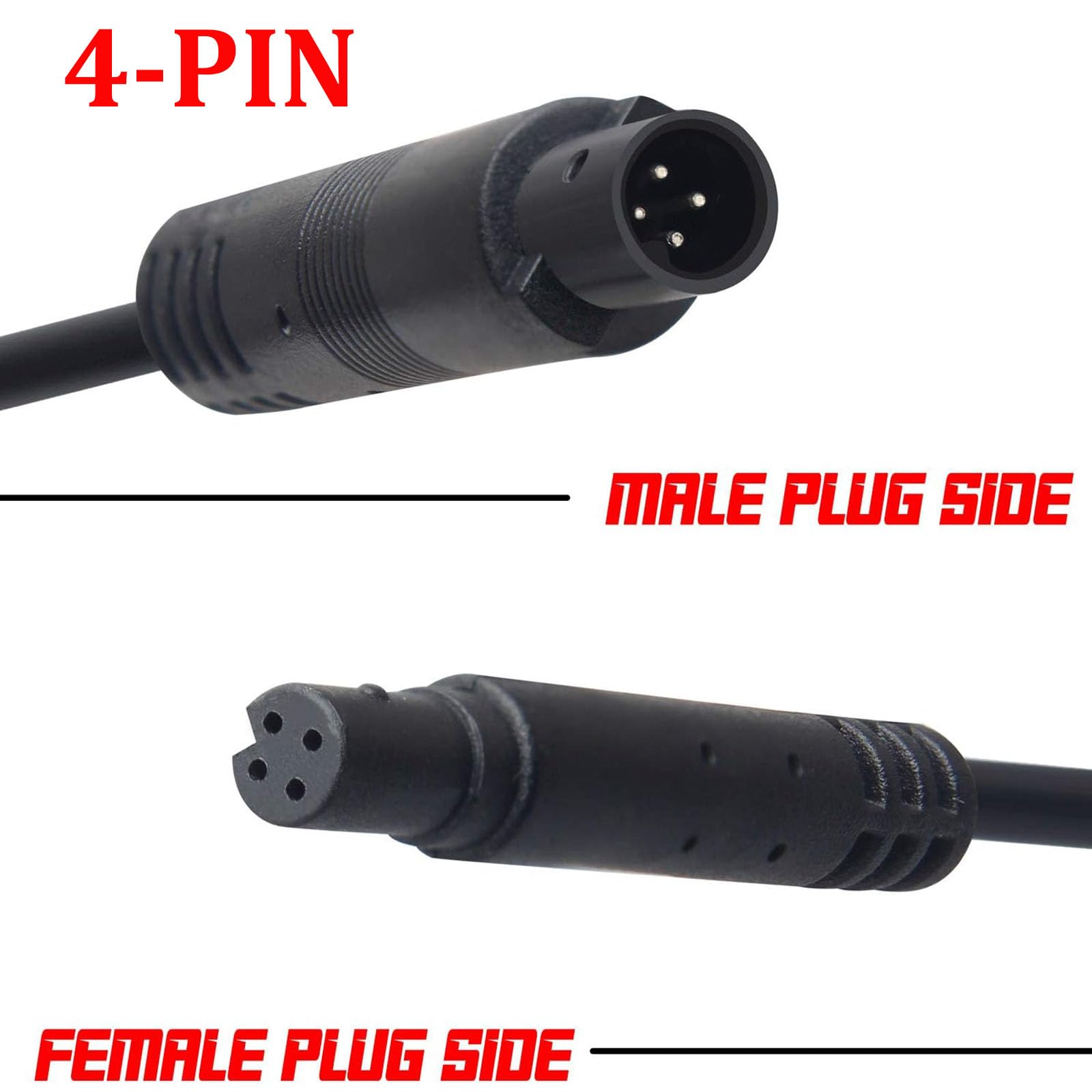 OBEST Kabel przedłużający 5 m do kamery samochodowej na deskę rozdzielczą, kamera cofania i cofania z tyłu, kabel przedłużający, 4 piny, do kamery samochodowej 12 V 24 V