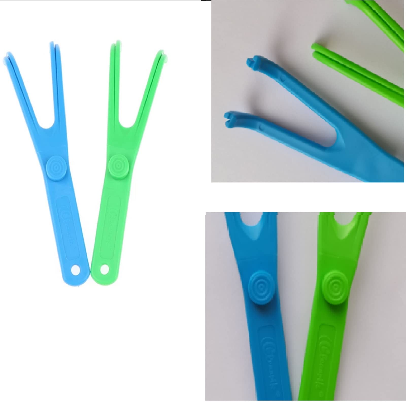 Uchwyt na flossy dentystyczne, wielokrotnego użytku, 2 uchwyty na zęby dentystyczne z 10 sztukami płetw dentystycznych, idealny dla rodzin, hoteli i podróży do higieny jamy ustnej