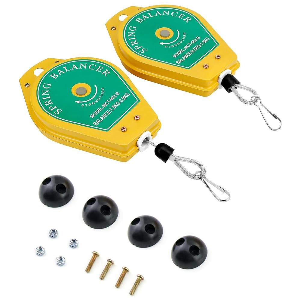 Balanceador de resorte retráctil 2 piezas, 3,3 libras - 6,6 libras y 1,1 libras - 3,3 libras mejora la cadena de montaje de herramientas