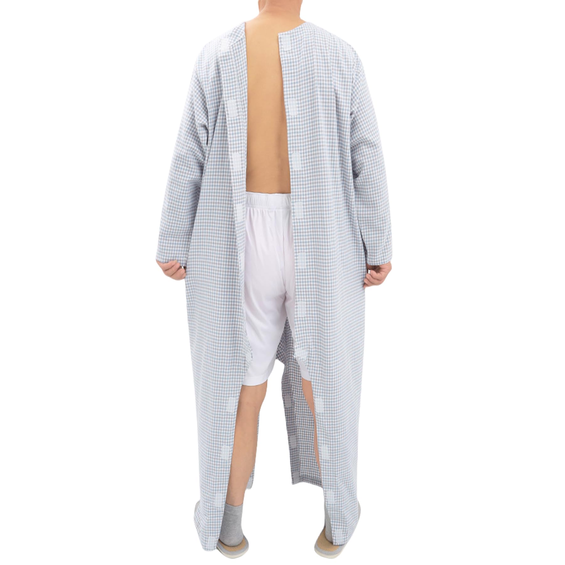 Hospital Gowns for Women and Men Tear Away Snap Open Back Clothing Post Surgery Dresses Soft Adaptive Clothing Nightgown