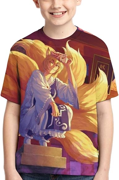 Amazon Co Jp 人気新品九尾八雲藍 青少年tシャツ 限定原宿系tee トップス Chic 中学生 機能運動服 Unisex 子供用 半袖の丸首上着 二次元同人 3dカスタム両面カラー印刷 卒業式 プレゼント M ファッション