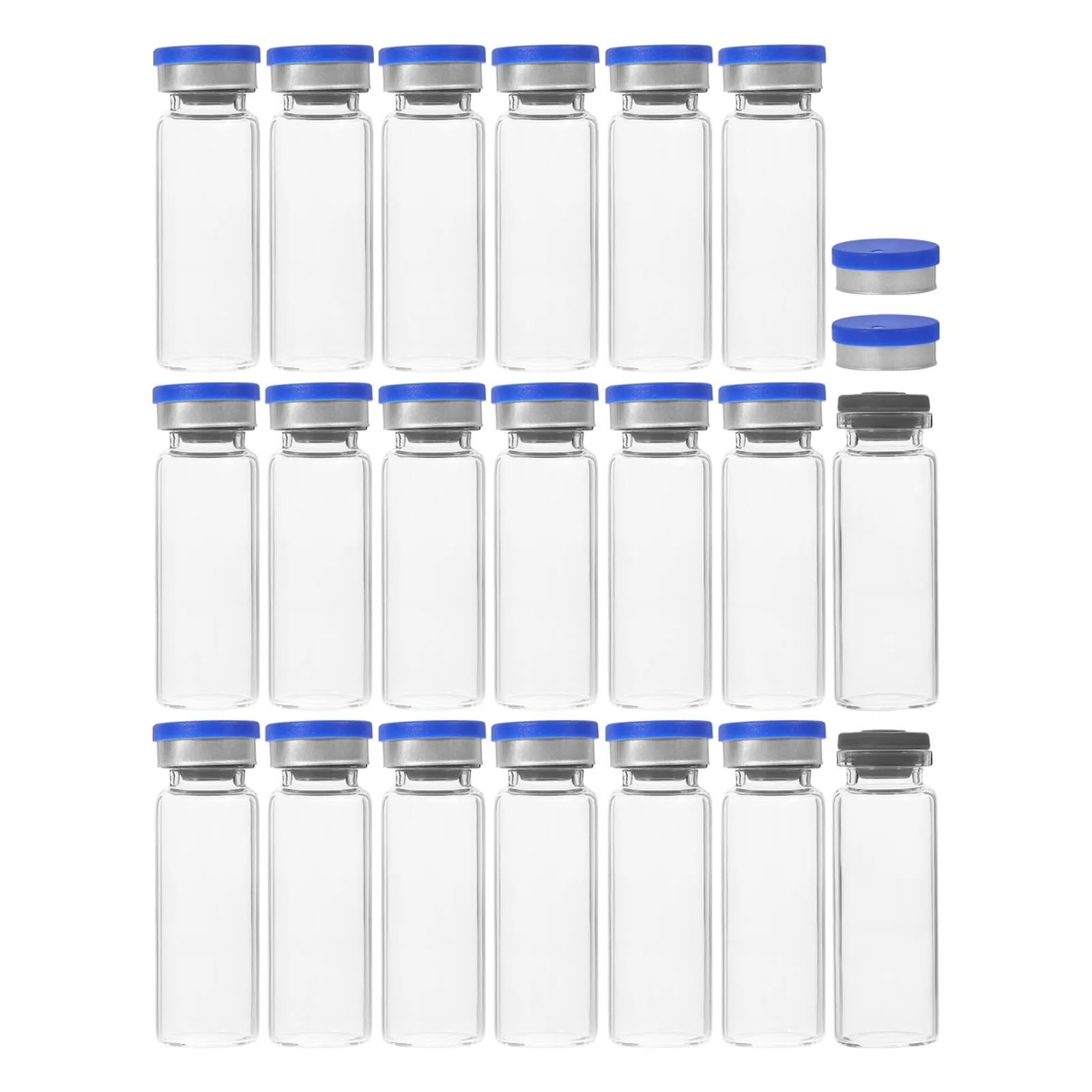 20 Stück Fläschchen 12 ml Klarglasflaschen Kleine Glasaufbewahrungsflaschen for wissenschaftliche Reagenzglas-Probenbehälter