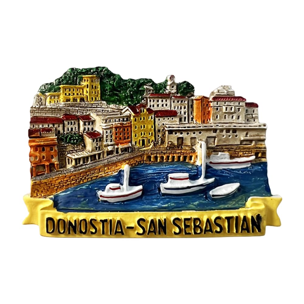 MUYU Craft 3D Donostia San Sebastian Spain Fridge Magnet Travel Souvenir Refrigerator Decoration Magnetic Sticker Hand Painted Craft