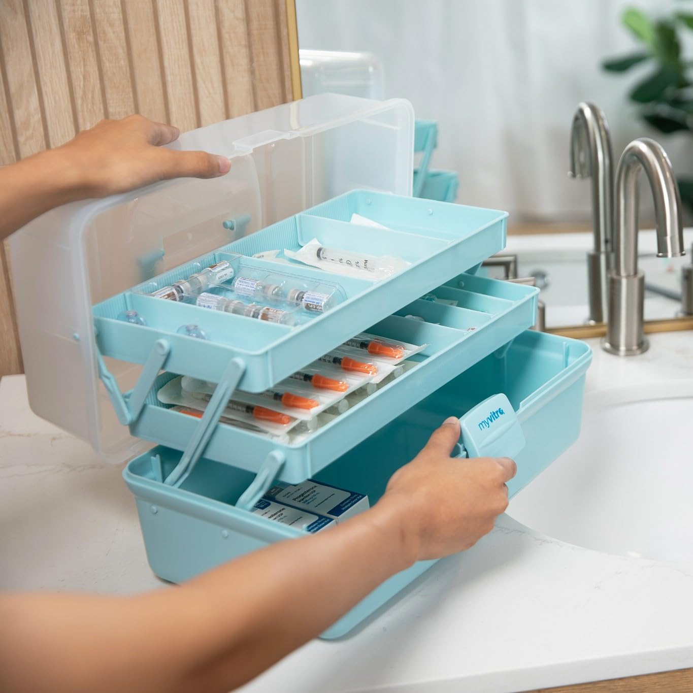 MyVitro The XL Fertility Caddy + Shot Station from 2 Products to Prepare for IVF | Great IVF Gift | Store IVF Meds | Get Organized for IVF | IVF Organizer