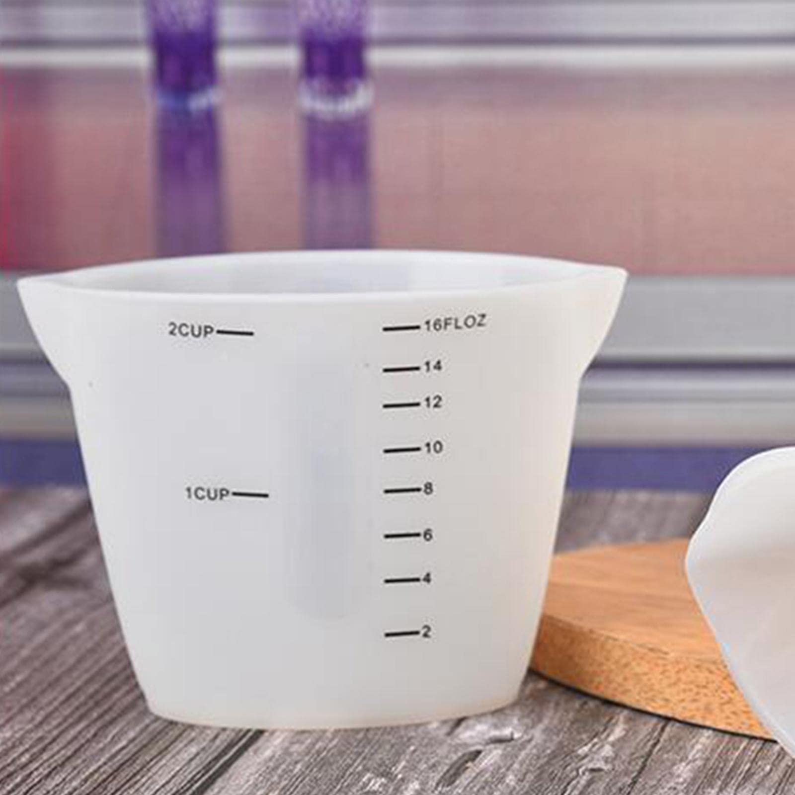 Wiederverwendbare Silikon-Messbecher, Messwerkzeuge für Küche, Backutensilien, 500 ml, Weiß, 10 Stück
