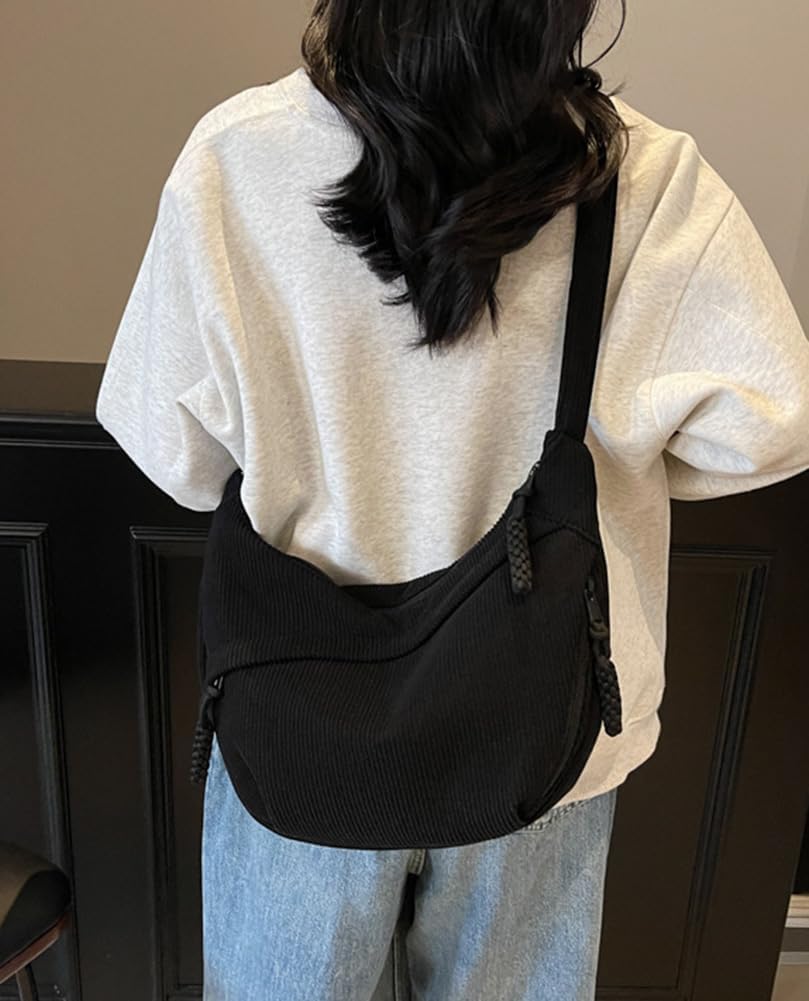 Nylon Crescent Crossbody Bag for Women Shoulder Tote Handbag Casual Sling Bag Dumpling Purse Bag for Outdoor Travel - Image 4