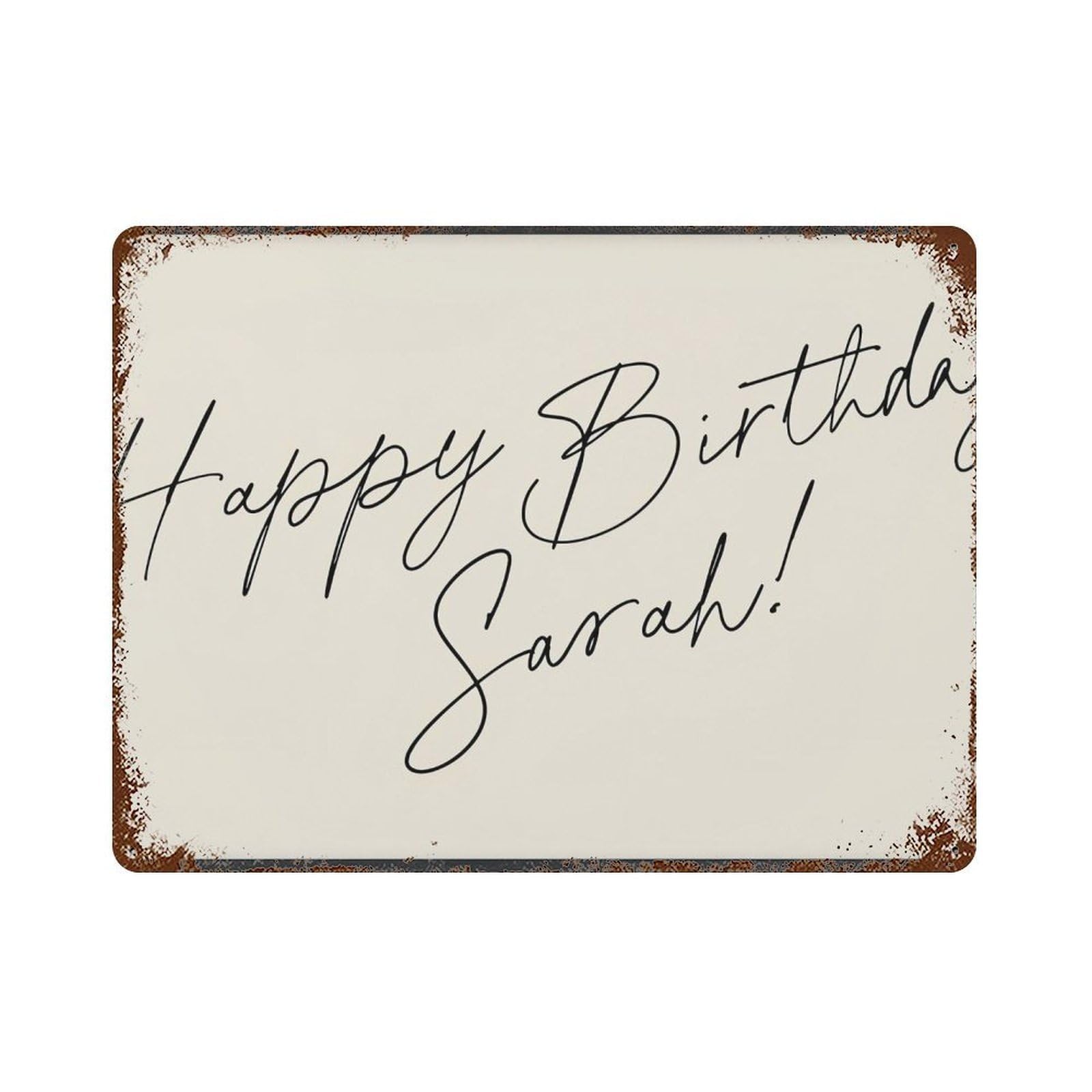 xiaoxiaoshen Happy Birthday Quote, Neutral Black Cursive Wall Decor Art Metal Tin Poster Modern Home Decor Art Home Bar Shop Decorations Vintage Sign 30x40cm