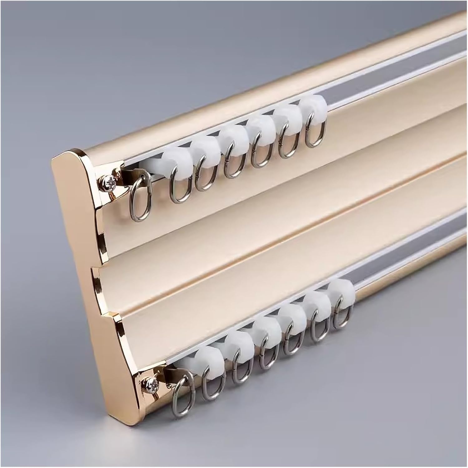 Rail de rideau de plafond or 1m anti-blocage avec double joint coulissant