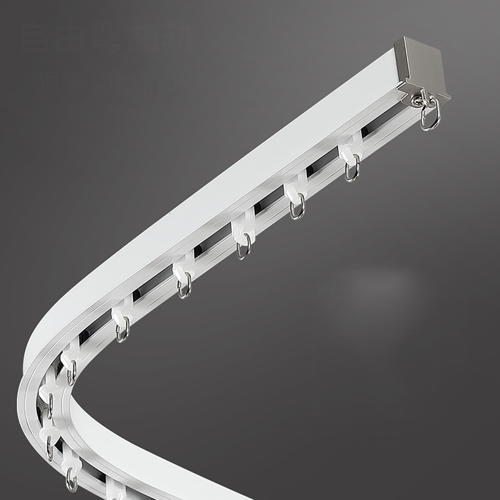 Rail de rideau de plafond pliable en L U Z blanc pour loft et camping-car