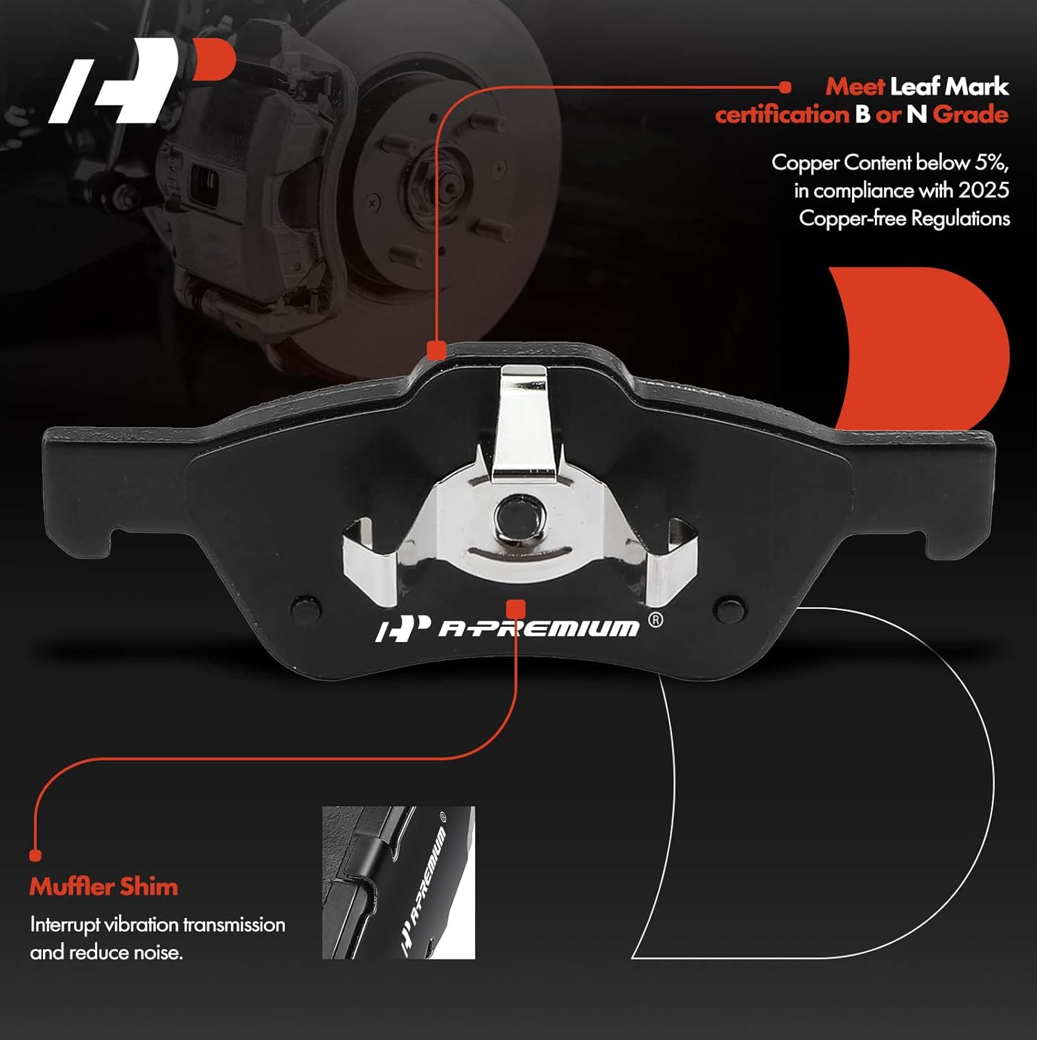 A-Premium 11.92 inch (302.8mm) Front Vented Disc Brake Rotors + Ceramic Pads kit Compatible with Select Ford, Mazda and Mercury Models - Escape 2005-2010/2012, Mariner 2005-2010, Tribute