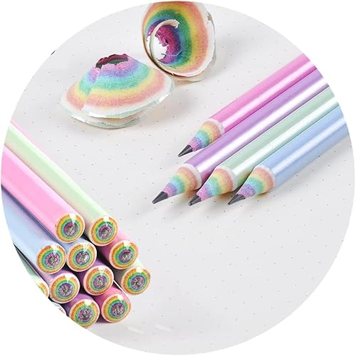 Miniatura 7 de Lápices HB de papel reciclado arcoíris sin madera y plástico ecológico #2 HB para suministros escolares y de oficina, preafilados, paquete de 12