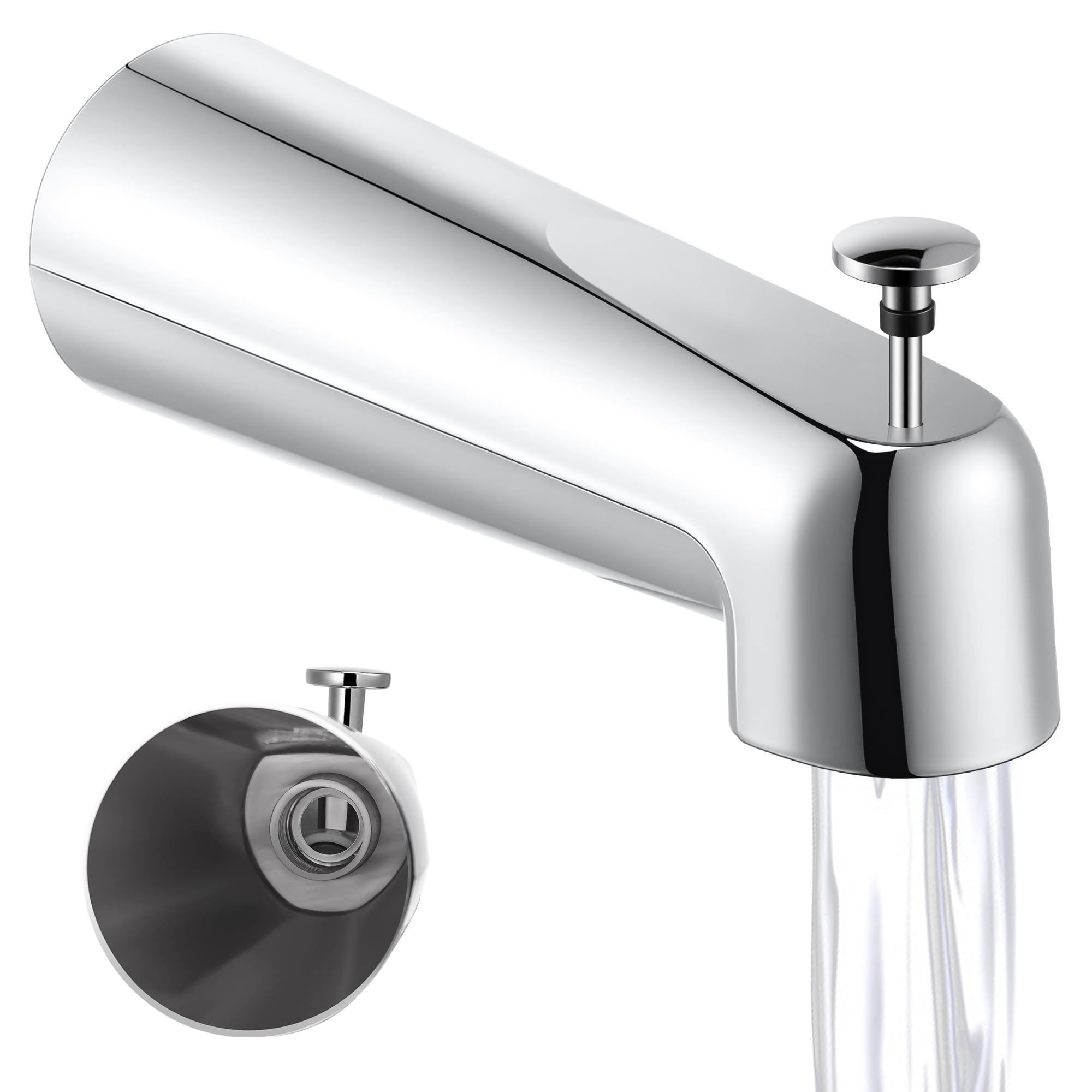 Photo 1 of Dreyoo Thread-On 7 Inch Tub Spout with Diverter, Chrome