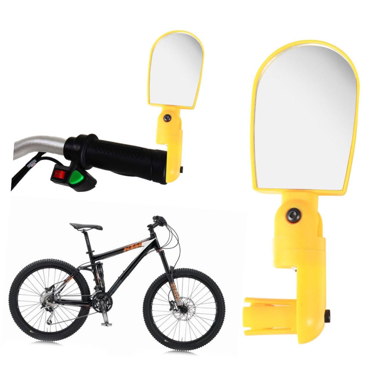 VICASKY Adjustable Bike Rear View Mirror Lightweight Handlebar Mirror with Wide Angle Suitable for Handlebars Stylish and Compact Design Easy Installation for Safe