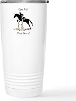 Vista 1 de CafePress Eyes Up Heels Down Horse - Vaso de café de acero inoxidable con aislamiento, de 20 onzas