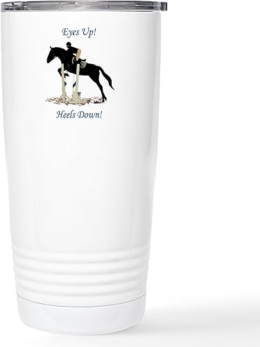 CafePress Eyes Up Heels Down Horse - Vaso de café de acero inoxidable con aislamiento, de 20 onzas