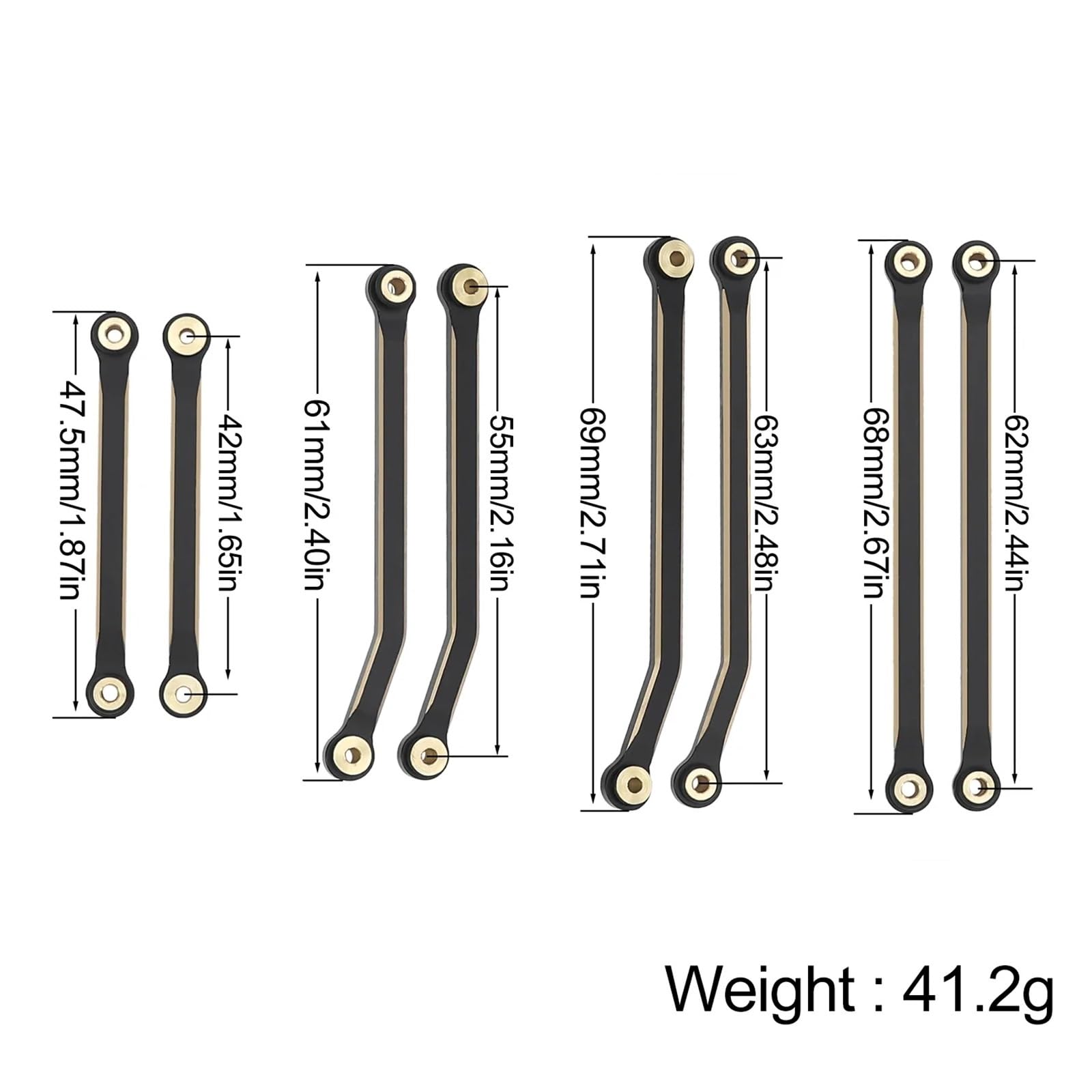 Per Redcat Ascent18 Per Ascent-18 1/18 RC Auto Parti Aggiornamento Nero Rivestito In Ottone Collegamento Corpo Collegamenti Asta Sterzo Set Rc Decora Accessori