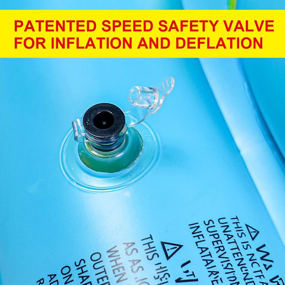 TEHAUX インフレータブルスノーチューブ冬の雪そりとハンドル肥厚雪ライダーインフレータブル雪そり雪草水そりスカイ-ブルー