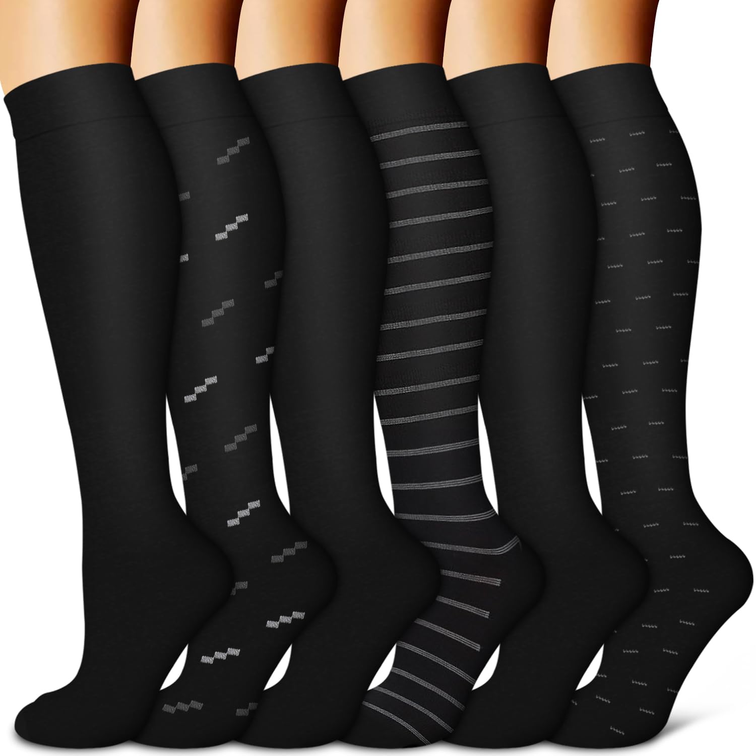 Copper Compression Socks for Women &amp; Men (6 pairs) - Best Support for Nurses, Running, Hiking, Recovery