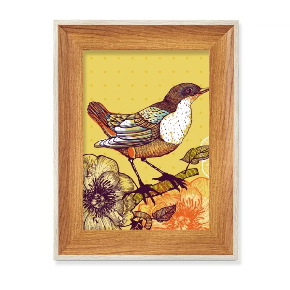 Cadre de photo en bois oiseau charmant pour décoration de bureau