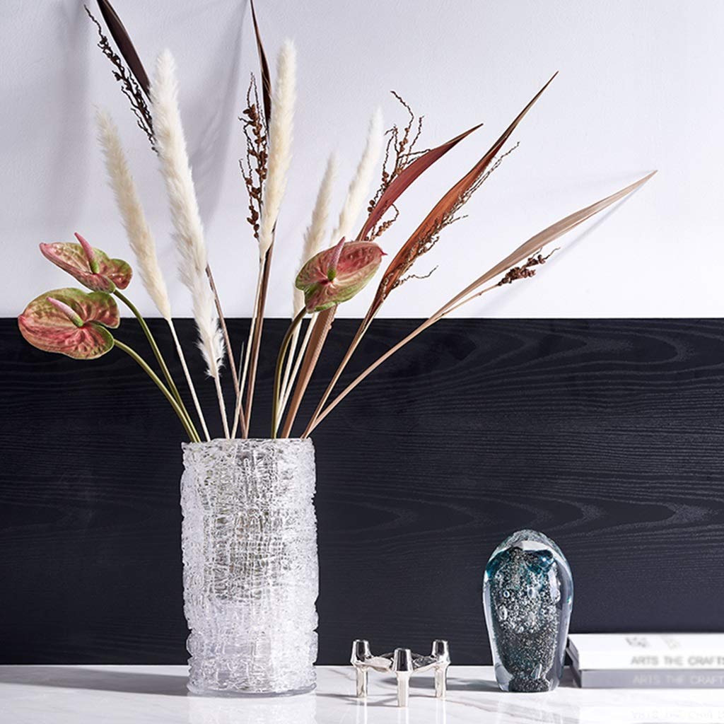Glass Vase for Flowers Vase Decor, Chinese Style Transparent Glass