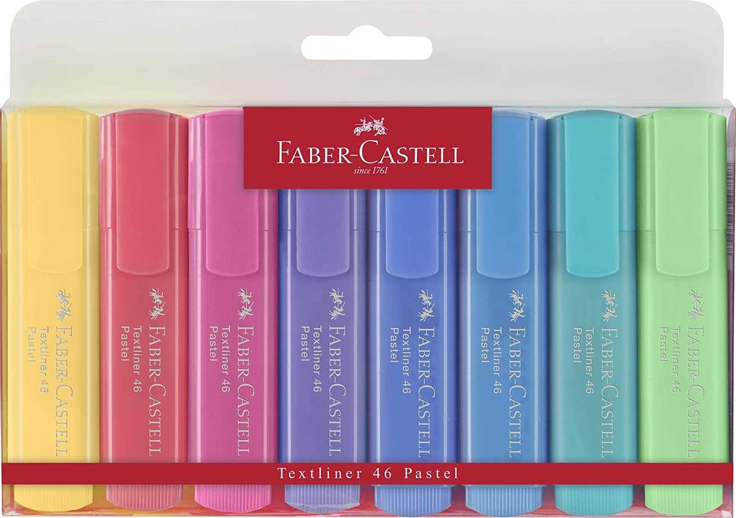 Faber-Castell Textliner 46 Pastel Highlighters - Wallet of 8, FC154609