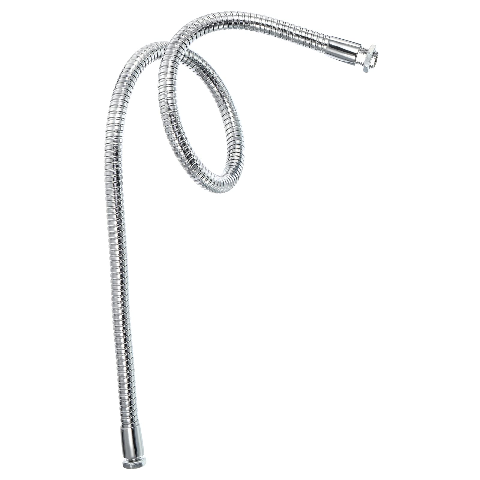 PATIKIL 23.6" Microphone Gooseneck, M10/M8 Thread Metal Universal Hose Flexible Arm Gooseneck Tube Extension for Multifunction DIY, Silver Tone-image-32