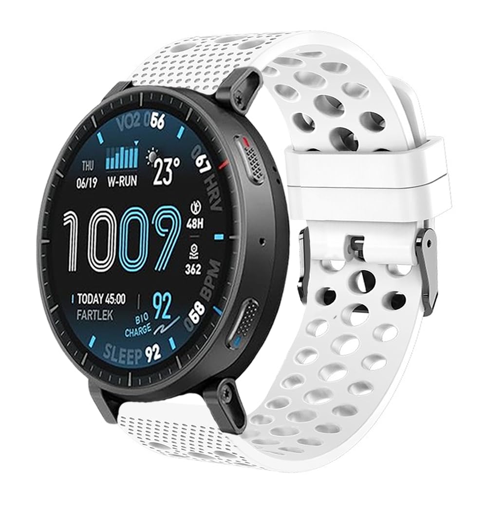 Correas Deportivas de Silicona Suave,Ajustable y Transpirable para Smartwatch-Compatible con Amazfit Active MAX Reloj Inteligente 1,5 Pulgadas (Blanco)