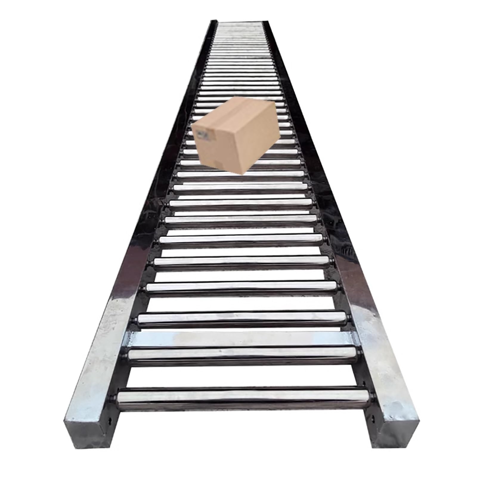 Conveyor Roller, Stainless Steel Non-Powered Roller Conveyor, 40cm Width, 1-8m Length, 200kg Capacity(Length 2m/6.5ft)