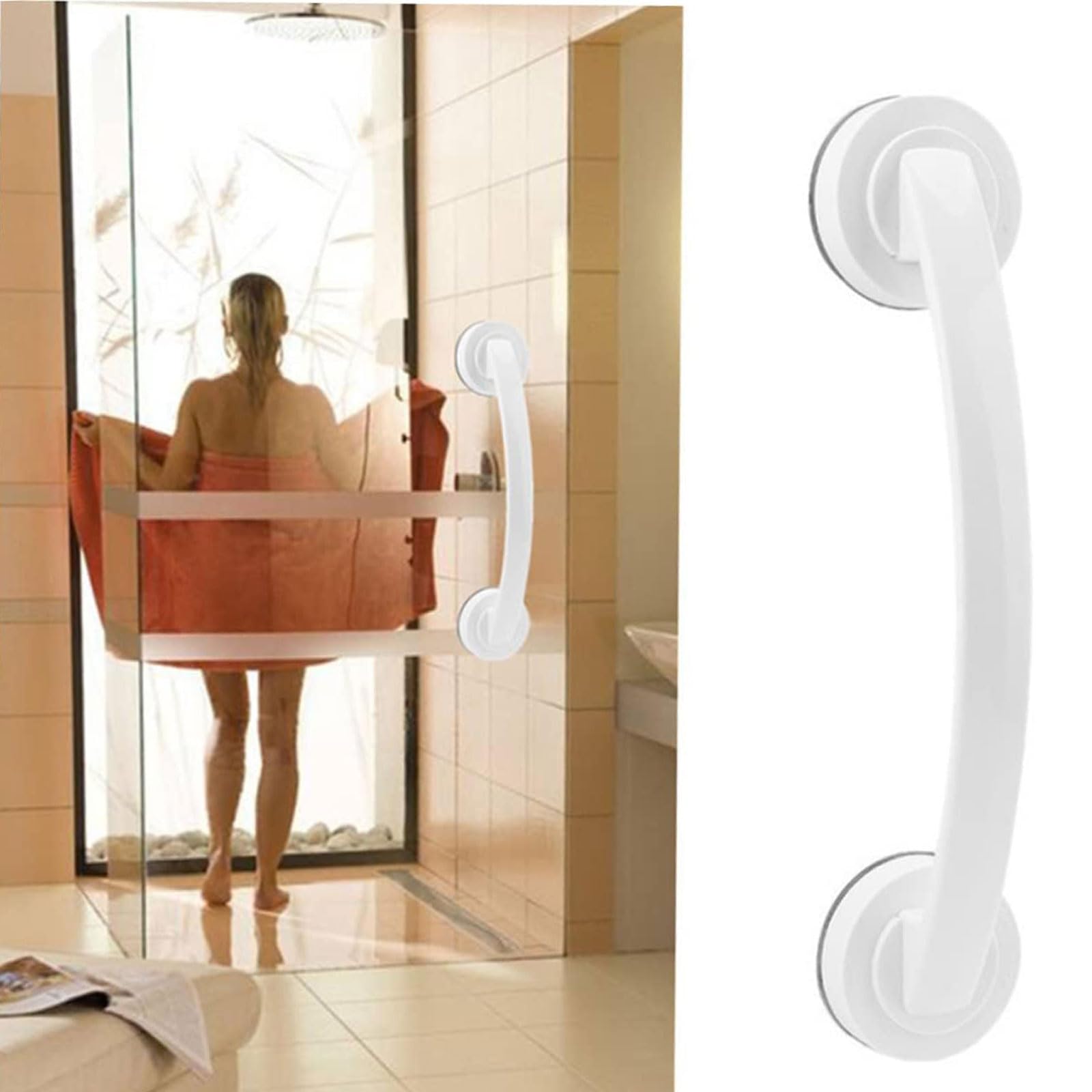 ppARK Barras de Agarre con Ventosa para Ducha Barras de Agarre con Mango de baño Mangos de Ducha Antideslizantes para Personas Mayores Barras de Equilibrio de baño Barras de Agarre