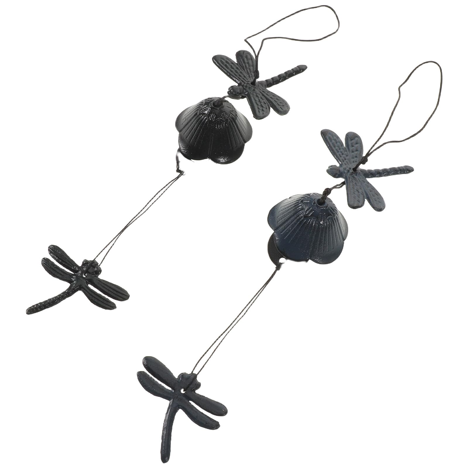 Carillón de Viento Japonés de Hierro Fundido, 2 Piezas | Colgante para Jardín y Patio, Sonido Suave, Resistente Intemperie, Decoración Exterior