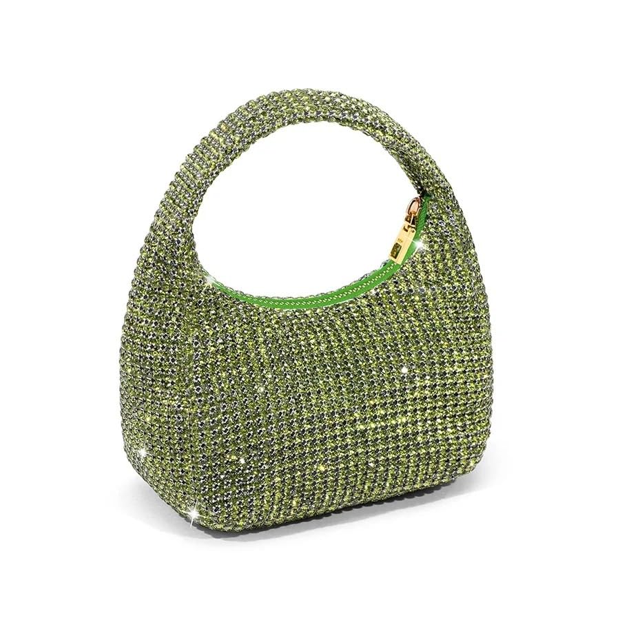 DCNIYT - Bolso de noche con asa de diamantes de imitación, color plateado, con asa superior de cristal, para mujer, bolsos de mano, bolsos de lujo para banquetes, fiestas