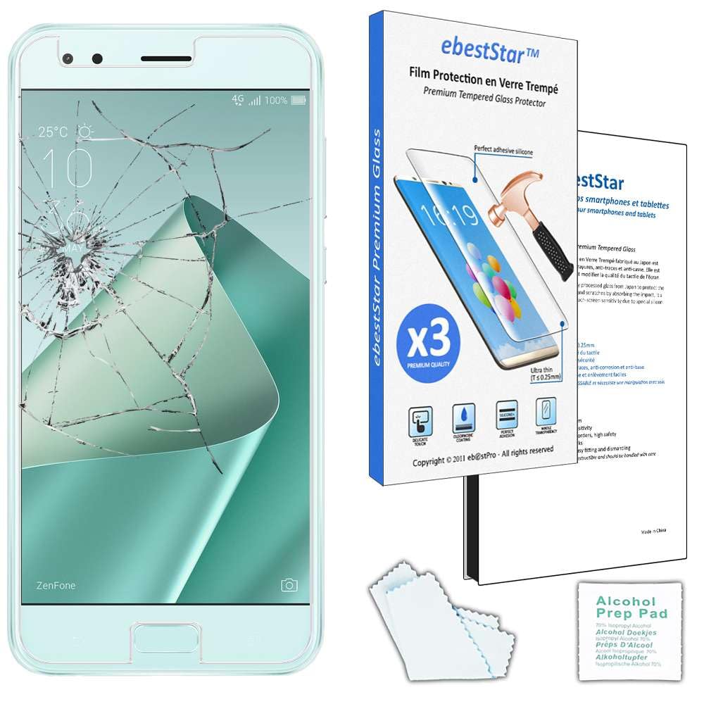 Ebeststar - [Pacco X3 Vetro Temperato Compatibile Con ASUS Zenfone 5