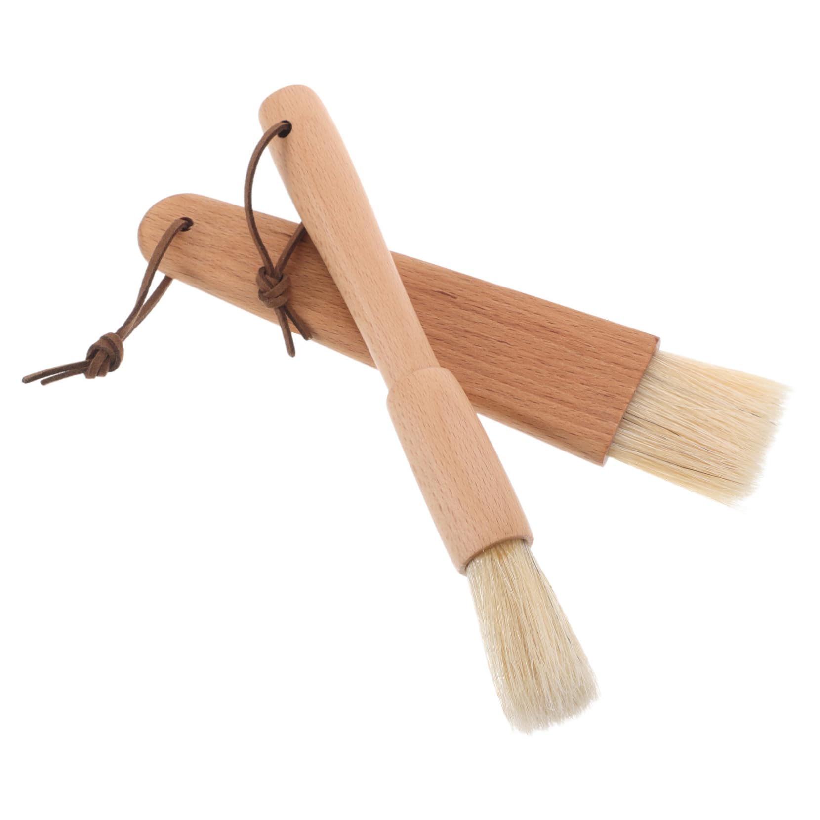 Gogogmee Grill Brush Set 2pcs Pastry Brush for Butter Bbq Sauce with Heat-resistant Wooden Handle