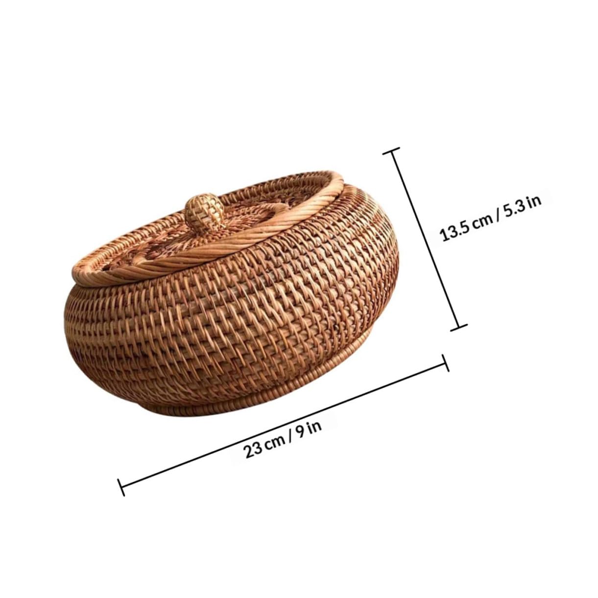Scatola Porta Caramelle in Rattan Sintetico Intrecciato, Robusta e Pratica per Conservare Dolci e Snack in Camera da Letto o Studio