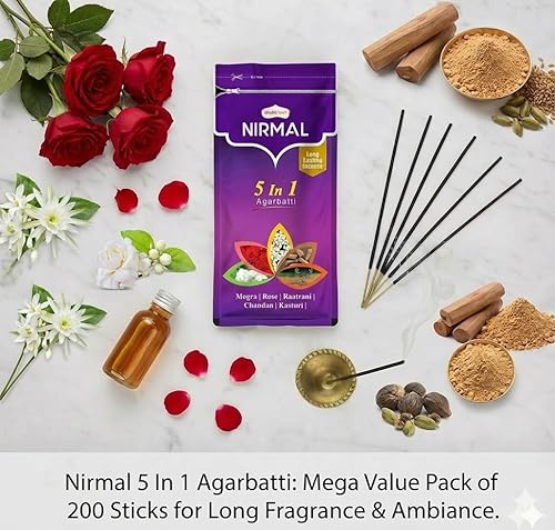 Vista 46 de Shubhkart Nirmal - Varitas de incienso de sándalo, paquete de 2 inciensos, 200 varitas de alta calidad, Haldi Chandan, fragancia de larga duración