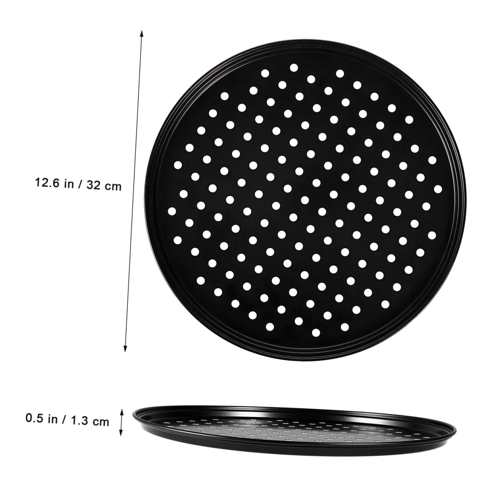 Plaque À Pizza Ronde Robuste En Acier Carbone Avec Trous De 32 Cm De Diamètre Plaque De Cuisson À Pizza Ronde Répartition Uniforme De La Chaleur Antiadhésive