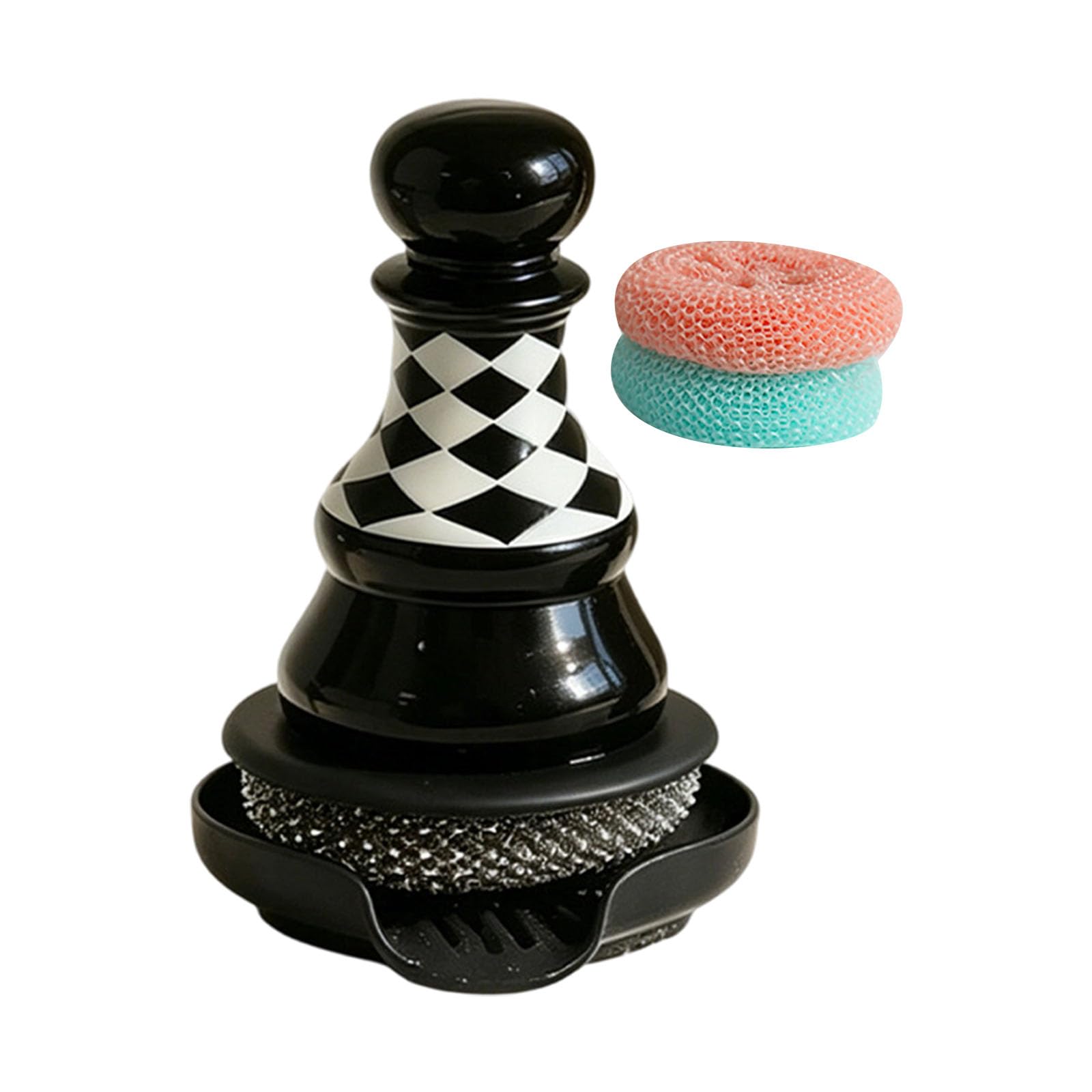JDNH Creative Chess Shaped Kitchen Pots Scrubber Set with Handle Parctical Cleaning Brush for Various Cookware Kitchen Cleaning Equipment