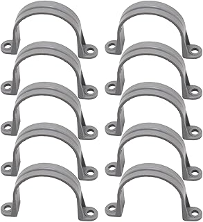 2 Inch PVC Pipe Strap, 2-Holes Conduit Pipe Clamps Plastic Pipe Supports (10 Pcs)