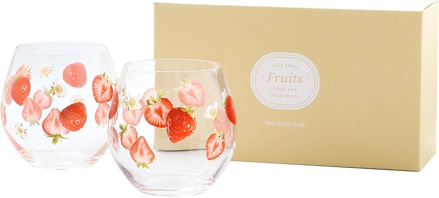 Amazon｜東洋佐々木ガラス Fruits ペアフリーグラス(いちご柄