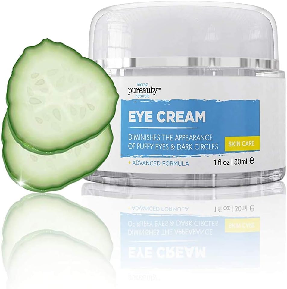 Eye Cream for Dark Circles and Puffiness, Best Eye Cream for Dark Circles with Caffeine, Hyaluronic Acid and Cucumber Extract, Anti-Aging Eye Cream for Men & Women - Pureauty Naturals - 30ml
