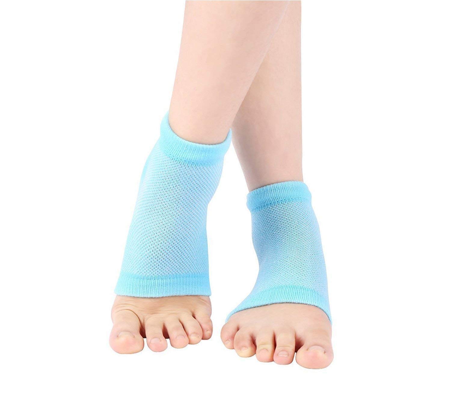 JULU SALES Moisturizing Gel Heel Socks for Dry Hard Crack & Pain Relief with Open Toe Botanical Gel Pad for Men & Women
