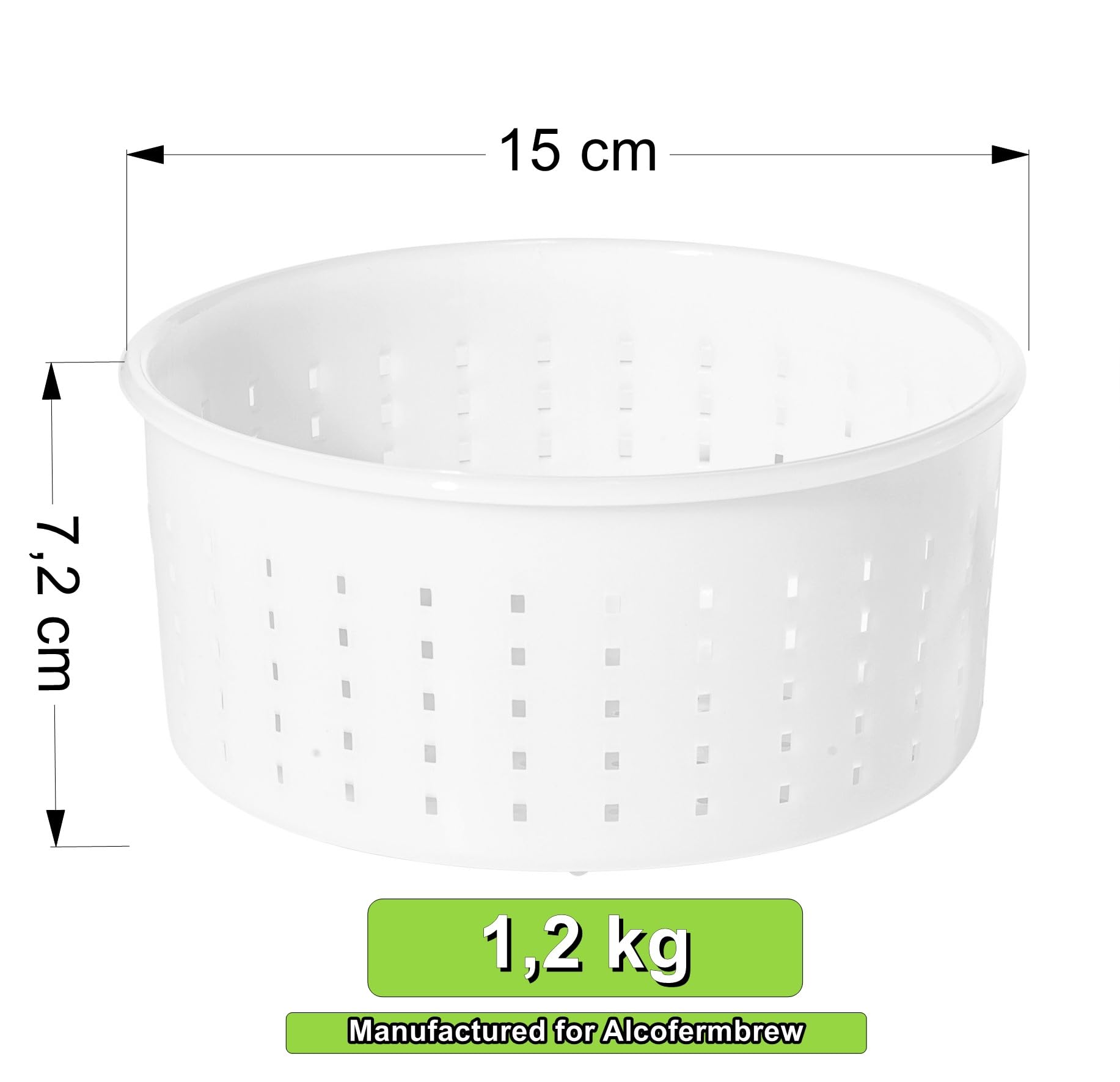3 x Forma plastica per formaggio 15x7.2cm - 1.2kg - Caciotta – Forme e fuscelle | Forme formaggio