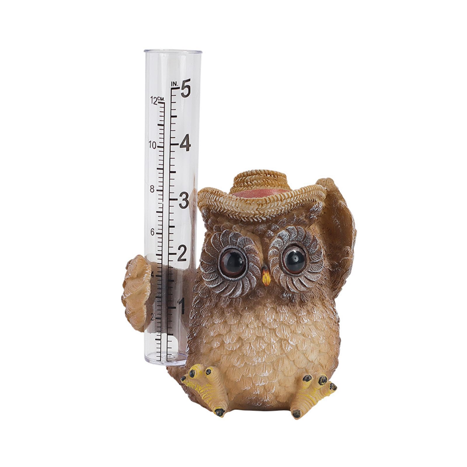 Garden Resin Rain Gauge Anti Deformed Stable Owl Garden Decoration Waterproof Gardening Supplies Gnome Raingauge Outdoor Rain Gauge