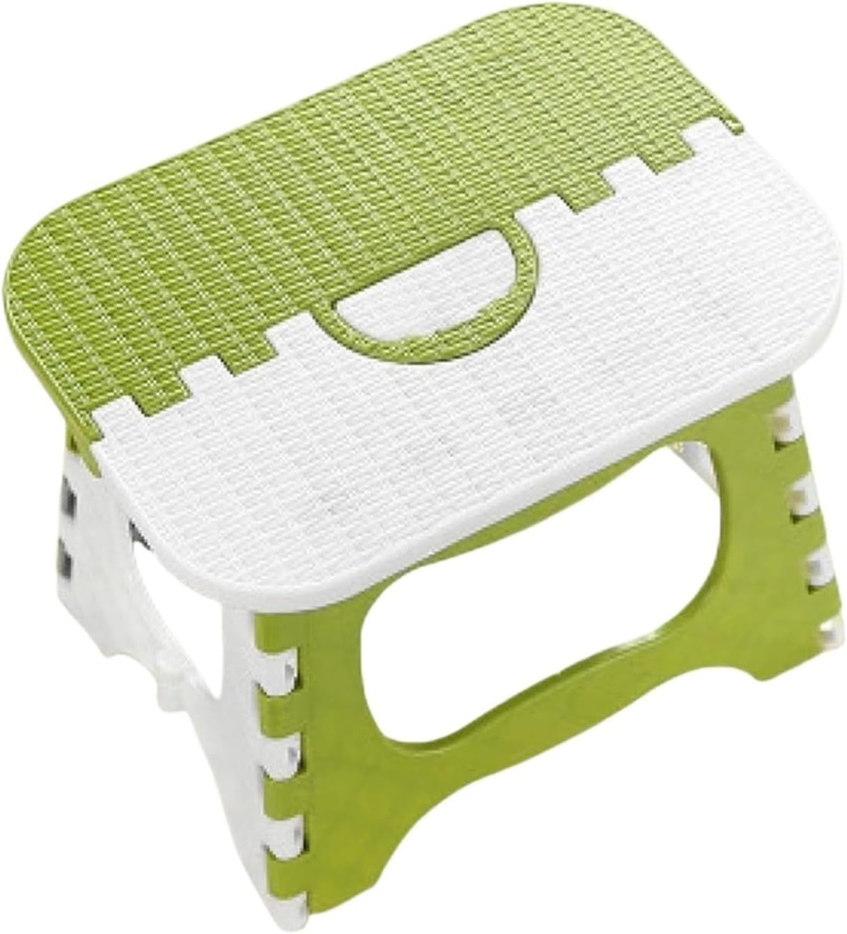 Plastic Folding Stool with Handle Portable Lightweight Outdoor Camping Picnic Fishing Collapsible Step Chair Seat(Green S)/Green s
