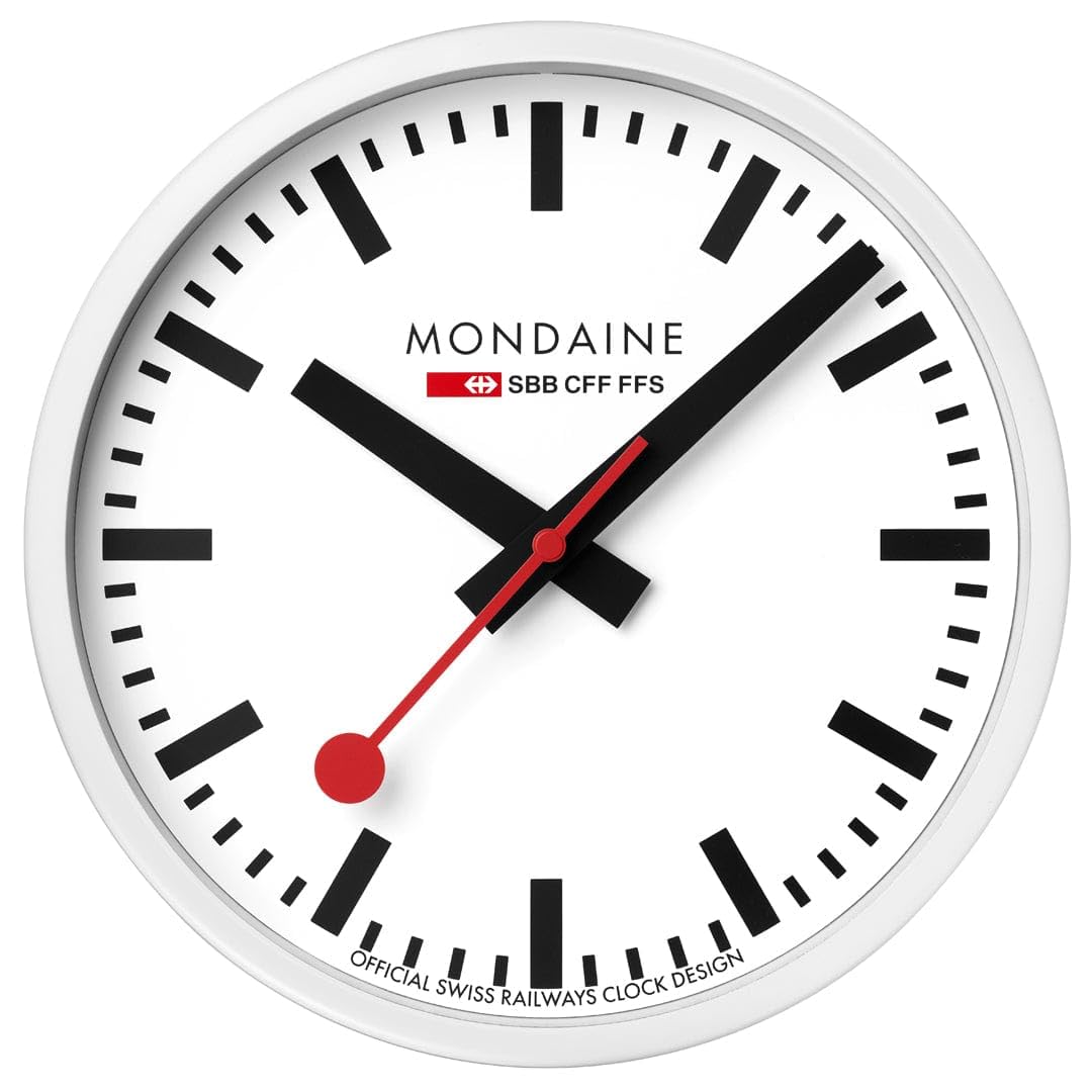 Mondaine Wall Clock White, Diameter 25Cm, A990.CLOCK.10SBB