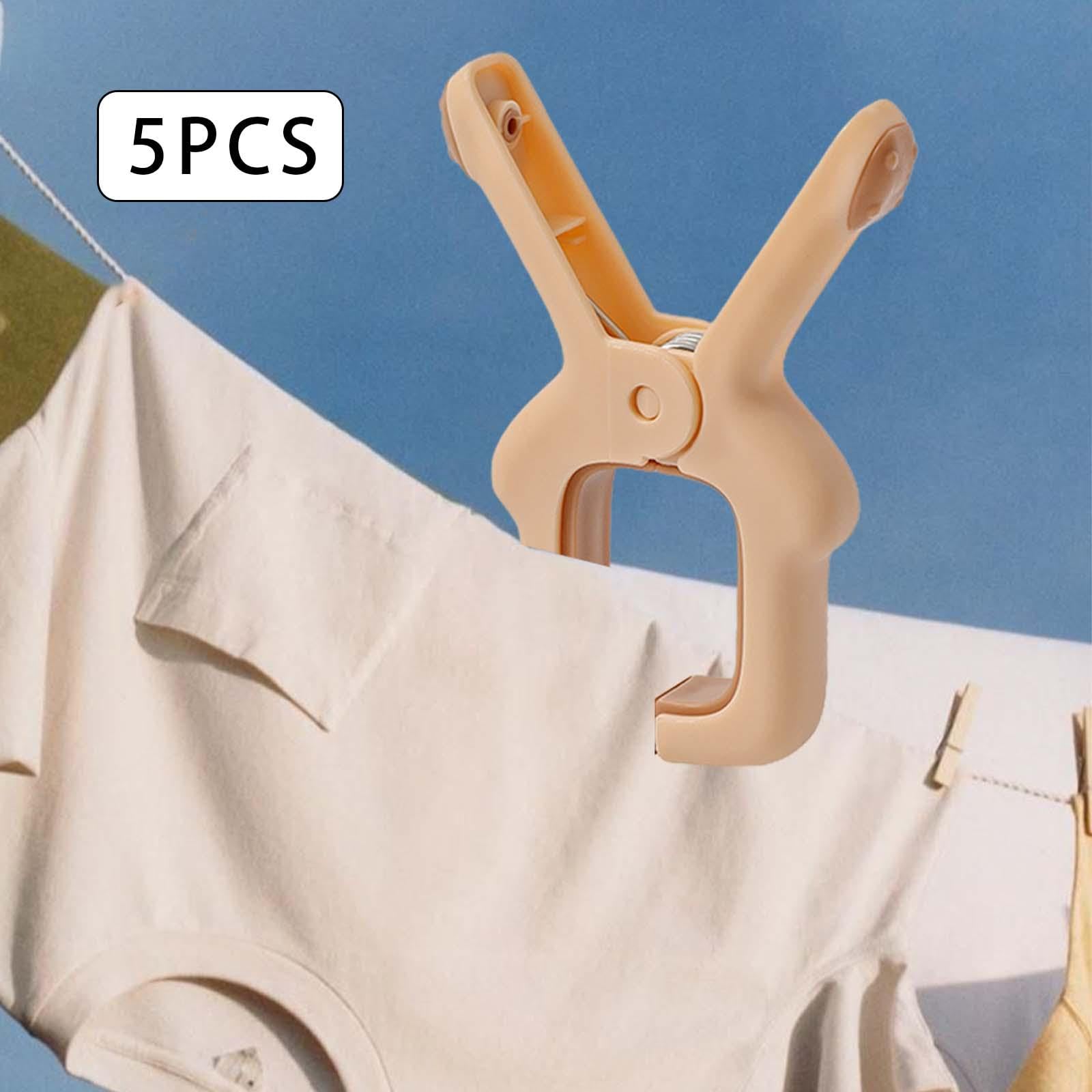 Handtuchhalter, 5 Stück, Strandtuch-Clips, Wäscheklammern, Balkon, winddichter Clip, winddicht, Wäschetrockner-Clip, Handtuchhalter für Steppdecken, Decken, Hellrosa