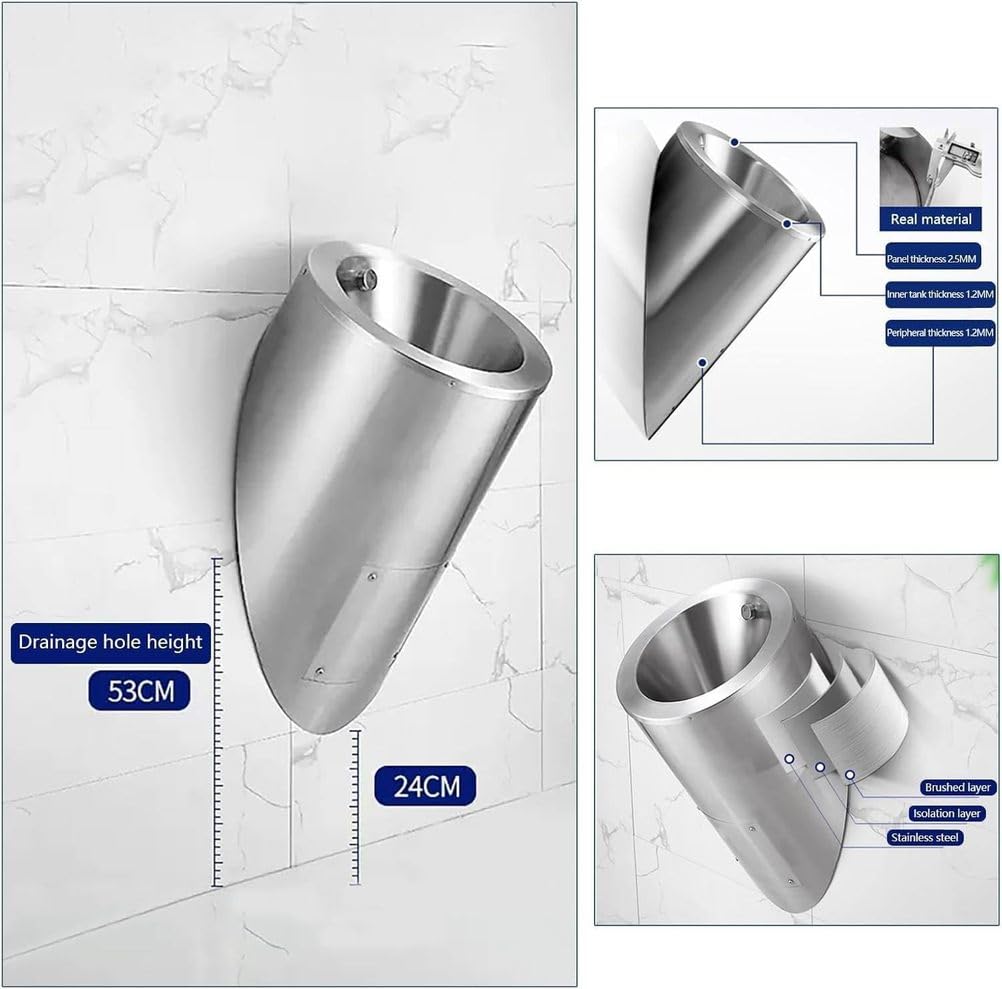 Urinario con sensor montado en la pared, sistema automático de descarga por inducción, acero inoxidable 304 para baño de hombres, solución de baño familiar, diseño higiénico de orinal