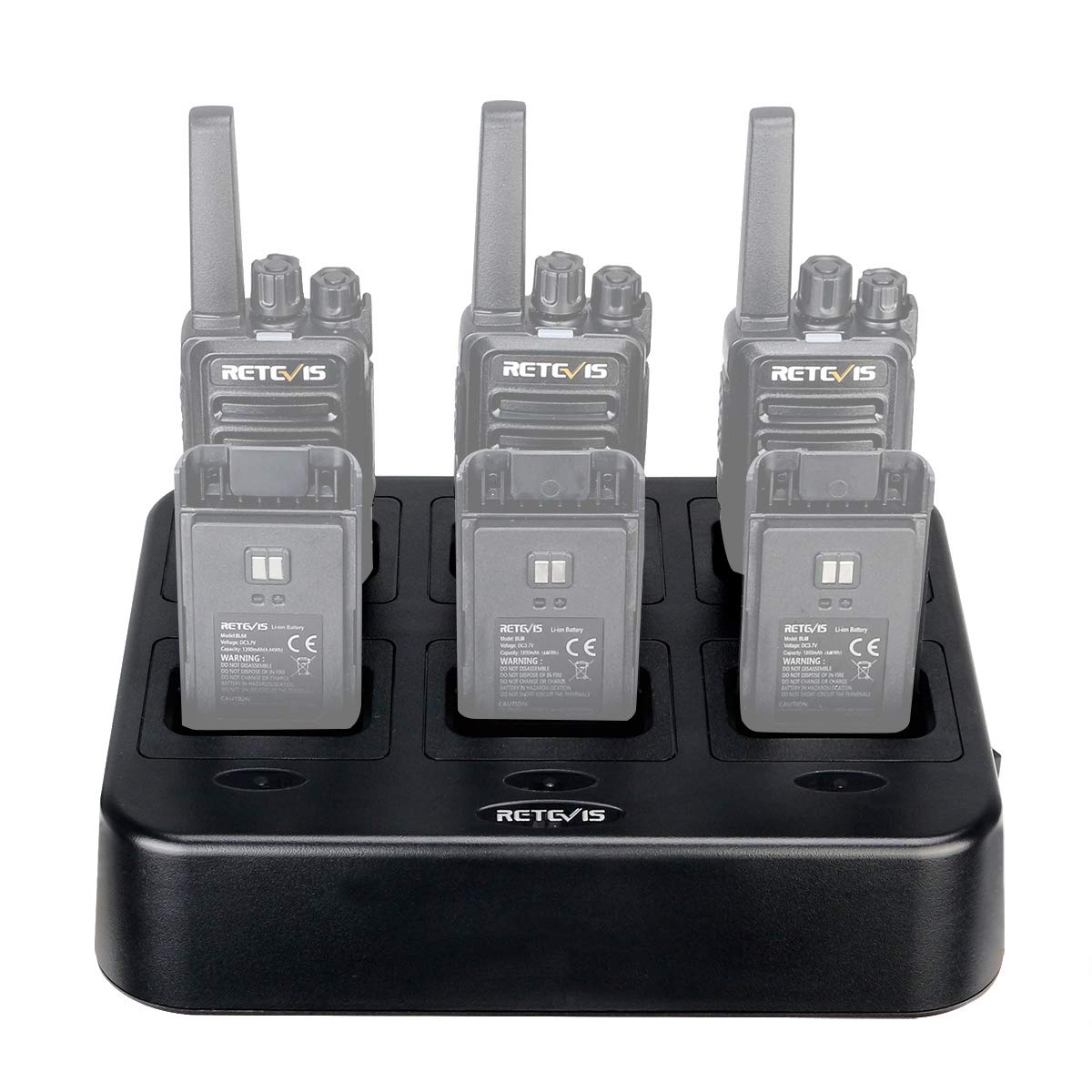Retevis RT668 Walkie Talkie Cargador de Seis Vías Cargador de Unidades Múltiples para RT668 Walkie Talkie y Batería Mejora Carga y Eficiencia del Trabajo (1 Pieza)