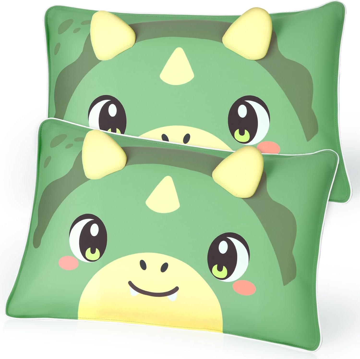 Toddler Pillowcase for 13x18 Pillow, 2 Pack Cute Toddler Pillow Case Soft Baby Toddler Pillow Cover for Boys Girls Travel Pillowcase with Envelope Closure,Green